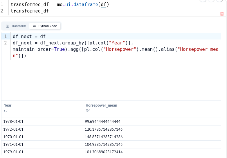 No code transformations - code gen